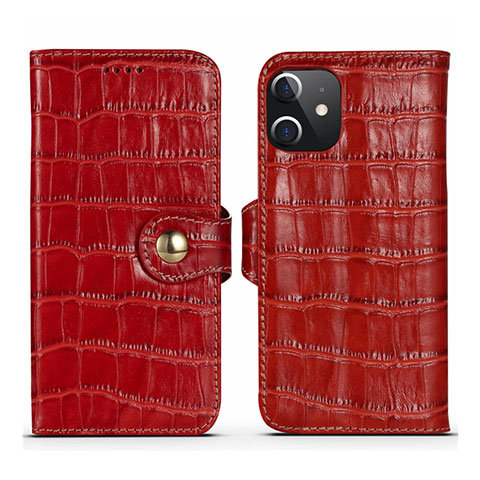 Handytasche Stand Schutzhülle Flip Leder Hülle N02 für Apple iPhone 12 Mini Rot