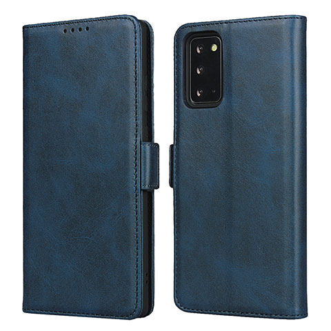 Handytasche Stand Schutzhülle Flip Leder Hülle N02 für Samsung Galaxy Note 20 5G Blau