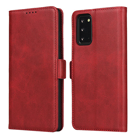 Handytasche Stand Schutzhülle Flip Leder Hülle N02 für Samsung Galaxy Note 20 5G Rot