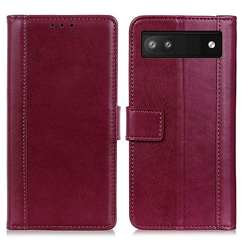 Handytasche Stand Schutzhülle Flip Leder Hülle N02P für Google Pixel 7a 5G Rot