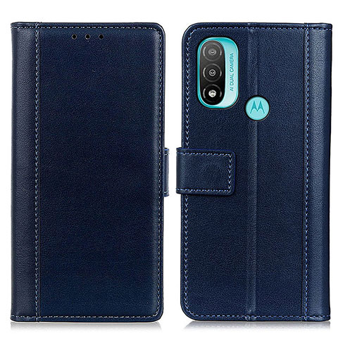 Handytasche Stand Schutzhülle Flip Leder Hülle N02P für Motorola Moto E20 Blau