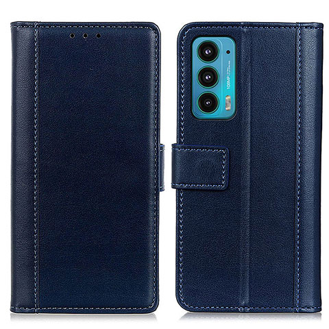 Handytasche Stand Schutzhülle Flip Leder Hülle N02P für Motorola Moto Edge 20 5G Blau