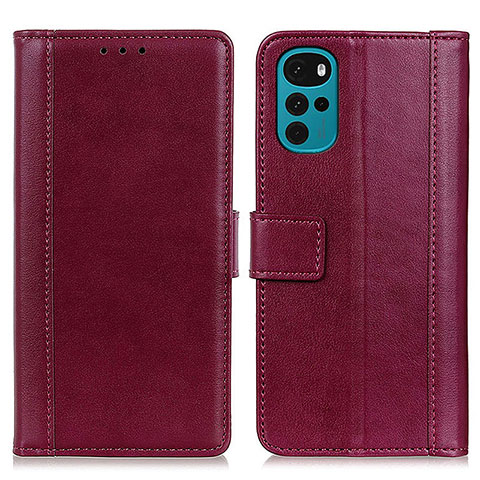 Handytasche Stand Schutzhülle Flip Leder Hülle N02P für Motorola Moto G22 Rot