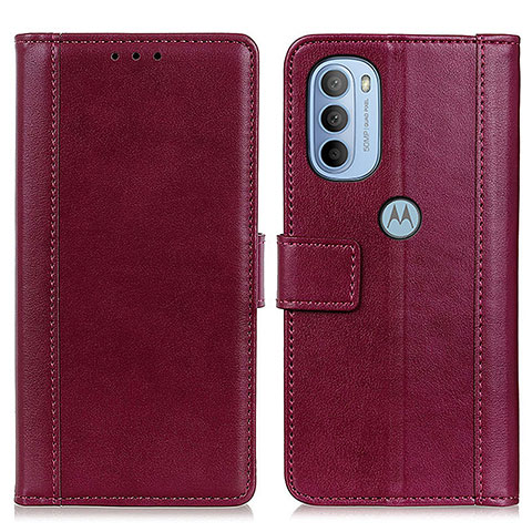 Handytasche Stand Schutzhülle Flip Leder Hülle N02P für Motorola Moto G31 Rot