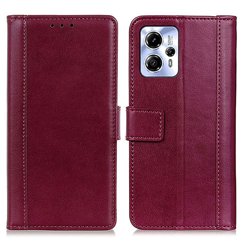 Handytasche Stand Schutzhülle Flip Leder Hülle N02P für Motorola Moto G53j 5G Rot