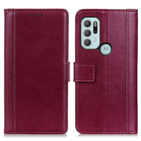 Handytasche Stand Schutzhülle Flip Leder Hülle N02P für Motorola Moto G60s Rot