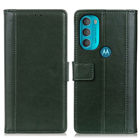 Handytasche Stand Schutzhülle Flip Leder Hülle N02P für Motorola Moto G71 5G Grün