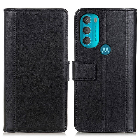 Handytasche Stand Schutzhülle Flip Leder Hülle N02P für Motorola Moto G71 5G Schwarz