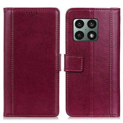 Handytasche Stand Schutzhülle Flip Leder Hülle N02P für OnePlus 10 Pro 5G Rot