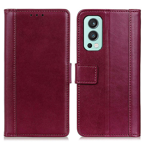 Handytasche Stand Schutzhülle Flip Leder Hülle N02P für OnePlus Nord 2 5G Rot