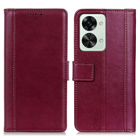 Handytasche Stand Schutzhülle Flip Leder Hülle N02P für OnePlus Nord 2T 5G Rot