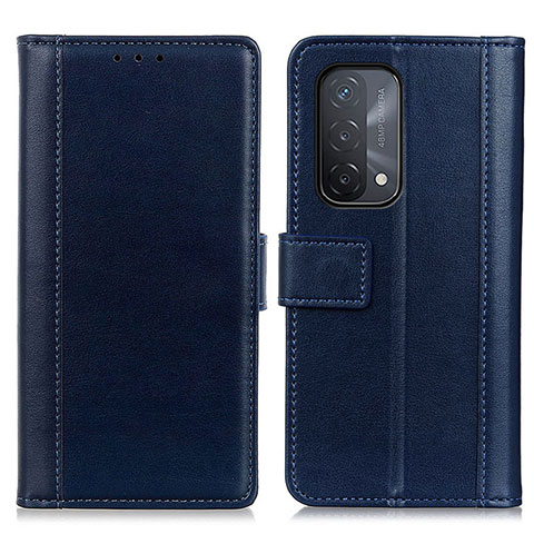 Handytasche Stand Schutzhülle Flip Leder Hülle N02P für Oppo A93 5G Blau