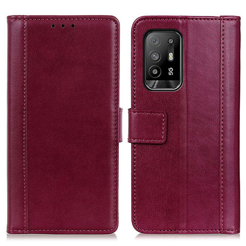 Handytasche Stand Schutzhülle Flip Leder Hülle N02P für Oppo A94 5G Rot