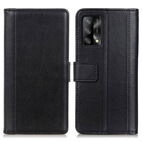 Handytasche Stand Schutzhülle Flip Leder Hülle N02P für Oppo A95 4G Schwarz