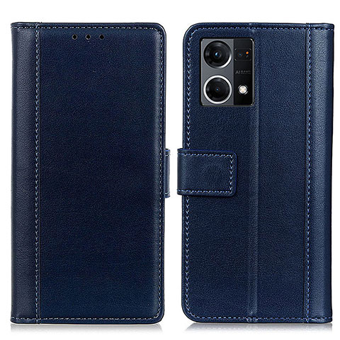 Handytasche Stand Schutzhülle Flip Leder Hülle N02P für Oppo F21s Pro 4G Blau