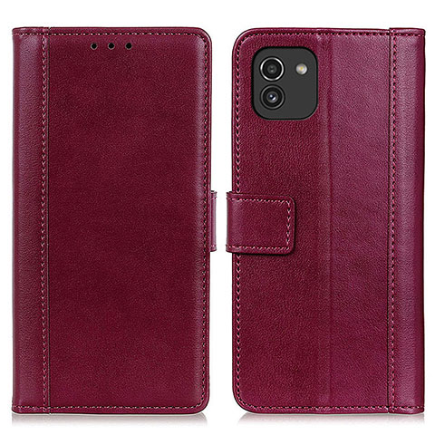 Handytasche Stand Schutzhülle Flip Leder Hülle N02P für Samsung Galaxy A03 Rot