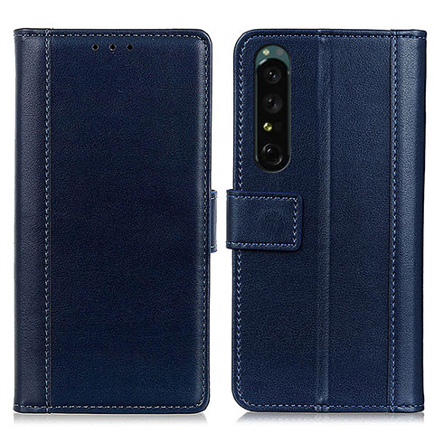 Handytasche Stand Schutzhülle Flip Leder Hülle N02P für Sony Xperia 1 III Blau