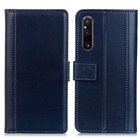 Handytasche Stand Schutzhülle Flip Leder Hülle N02P für Sony Xperia 1 V Blau