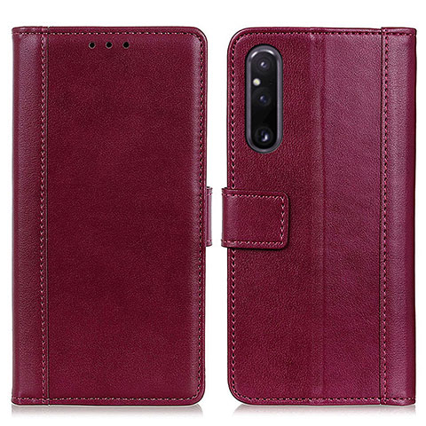 Handytasche Stand Schutzhülle Flip Leder Hülle N02P für Sony Xperia 1 V Rot