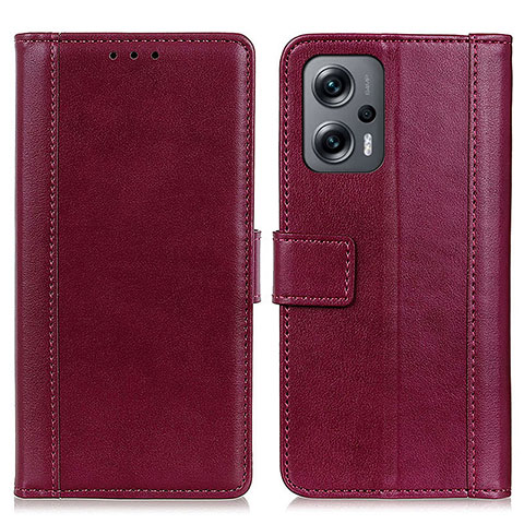 Handytasche Stand Schutzhülle Flip Leder Hülle N02P für Xiaomi Redmi Note 11T Pro+ Plus 5G Rot