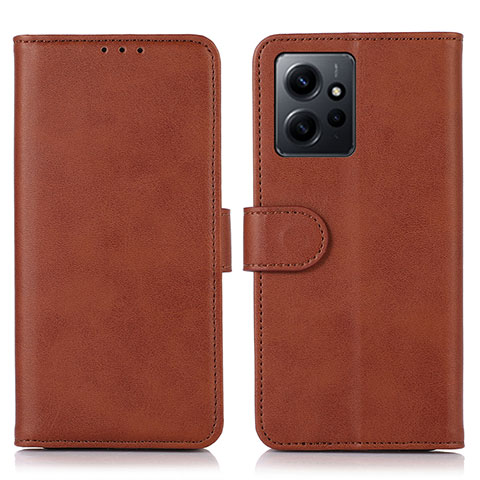 Handytasche Stand Schutzhülle Flip Leder Hülle N02P für Xiaomi Redmi Note 12 4G Braun