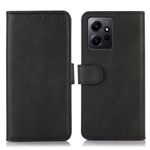 Handytasche Stand Schutzhülle Flip Leder Hülle N02P für Xiaomi Redmi Note 12 4G Schwarz