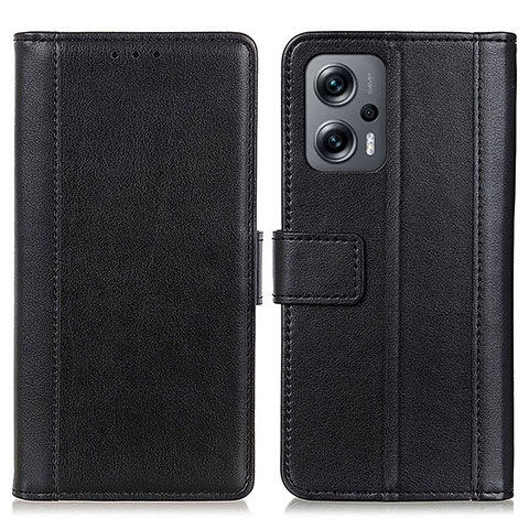 Handytasche Stand Schutzhülle Flip Leder Hülle N02P für Xiaomi Redmi Note 12 Turbo 5G Schwarz