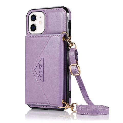 Handytasche Stand Schutzhülle Flip Leder Hülle N03 für Apple iPhone 12 Mini Helles Lila