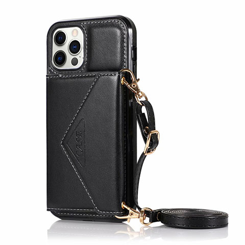 Handytasche Stand Schutzhülle Flip Leder Hülle N03 für Apple iPhone 12 Pro Max Schwarz