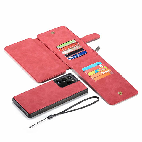 Handytasche Stand Schutzhülle Flip Leder Hülle N03 für Samsung Galaxy Note 20 Ultra 5G Rot