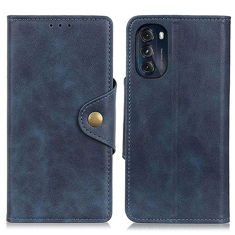 Handytasche Stand Schutzhülle Flip Leder Hülle N03P für Motorola Moto G 5G (2022) Blau