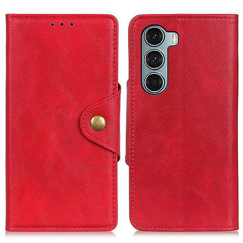 Handytasche Stand Schutzhülle Flip Leder Hülle N03P für Motorola Moto G200 5G Rot