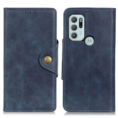 Handytasche Stand Schutzhülle Flip Leder Hülle N03P für Motorola Moto G60s Blau