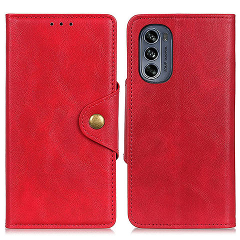 Handytasche Stand Schutzhülle Flip Leder Hülle N03P für Motorola Moto G62 5G Rot