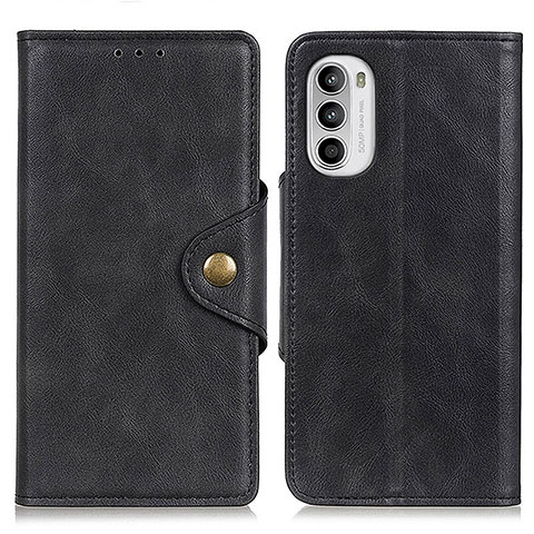 Handytasche Stand Schutzhülle Flip Leder Hülle N03P für Motorola Moto G71s 5G Schwarz