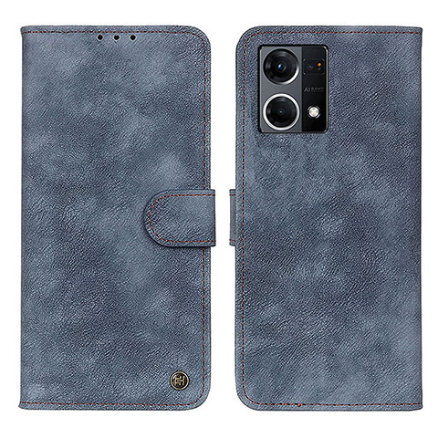 Handytasche Stand Schutzhülle Flip Leder Hülle N03P für Oppo F21s Pro 4G Blau