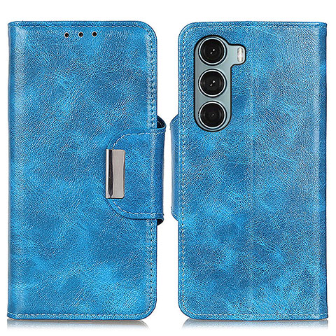 Handytasche Stand Schutzhülle Flip Leder Hülle N04P für Motorola Moto G200 5G Hellblau