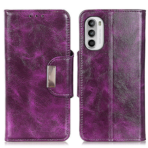 Handytasche Stand Schutzhülle Flip Leder Hülle N04P für Motorola MOTO G52 Violett