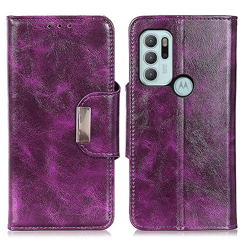 Handytasche Stand Schutzhülle Flip Leder Hülle N04P für Motorola Moto G60s Violett