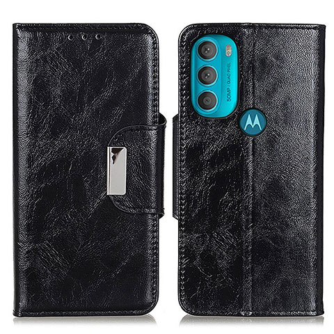 Handytasche Stand Schutzhülle Flip Leder Hülle N04P für Motorola Moto G71 5G Schwarz