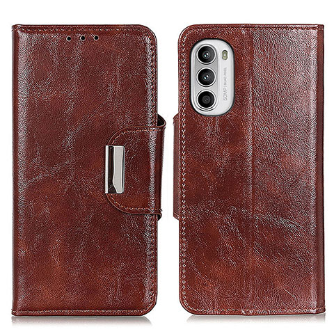 Handytasche Stand Schutzhülle Flip Leder Hülle N04P für Motorola Moto G71s 5G Braun