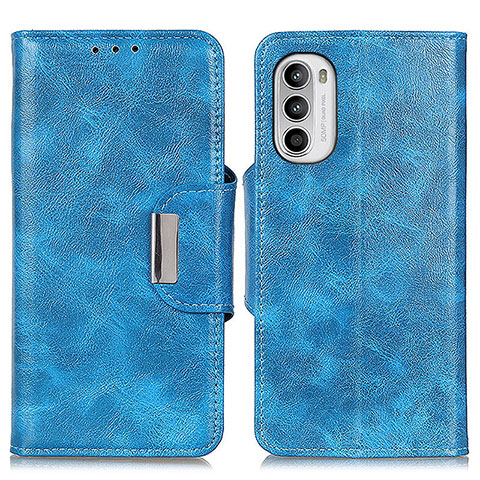 Handytasche Stand Schutzhülle Flip Leder Hülle N04P für Motorola Moto G82 5G Hellblau