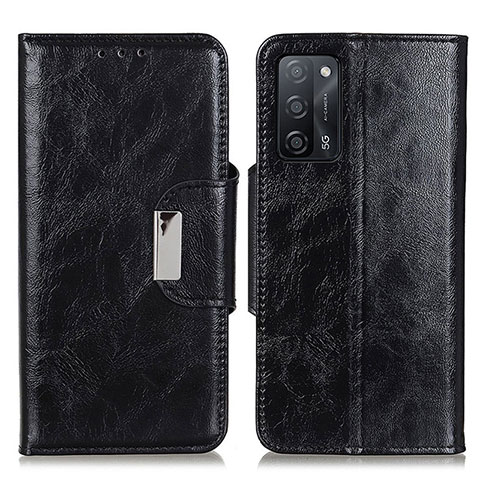 Handytasche Stand Schutzhülle Flip Leder Hülle N04P für Oppo A53s 5G Schwarz