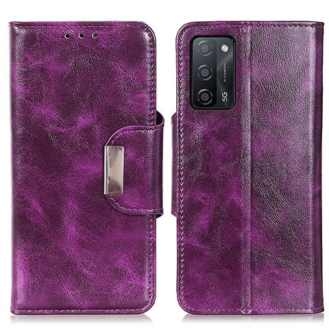 Handytasche Stand Schutzhülle Flip Leder Hülle N04P für Oppo A53s 5G Violett