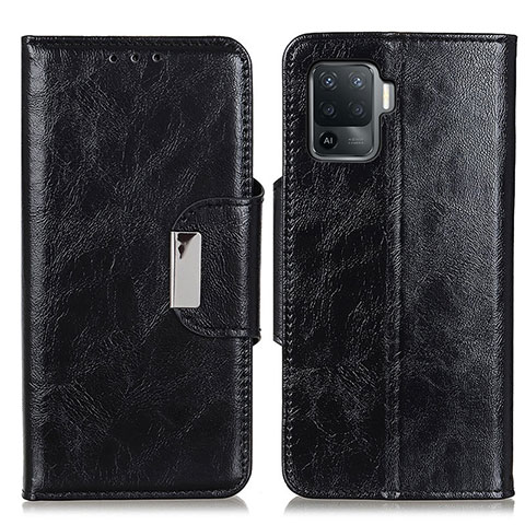 Handytasche Stand Schutzhülle Flip Leder Hülle N04P für Oppo Reno5 Lite Schwarz