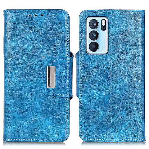 Handytasche Stand Schutzhülle Flip Leder Hülle N04P für Oppo Reno6 Pro 5G India Hellblau