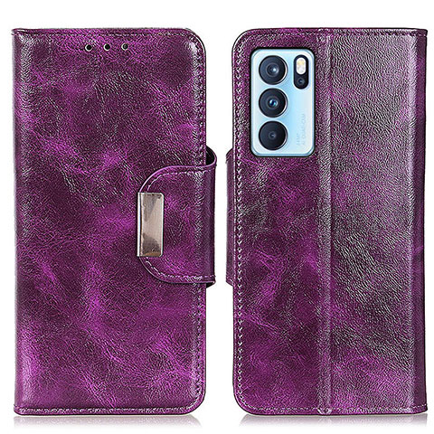 Handytasche Stand Schutzhülle Flip Leder Hülle N04P für Oppo Reno6 Pro 5G India Violett