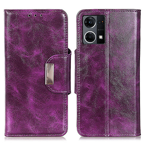 Handytasche Stand Schutzhülle Flip Leder Hülle N04P für Oppo Reno8 4G Violett