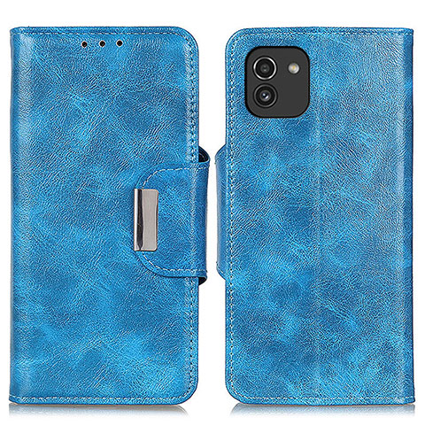 Handytasche Stand Schutzhülle Flip Leder Hülle N04P für Samsung Galaxy A03 Hellblau