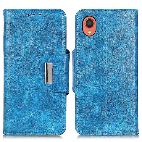 Handytasche Stand Schutzhülle Flip Leder Hülle N04P für Samsung Galaxy A22 5G SC-56B Hellblau